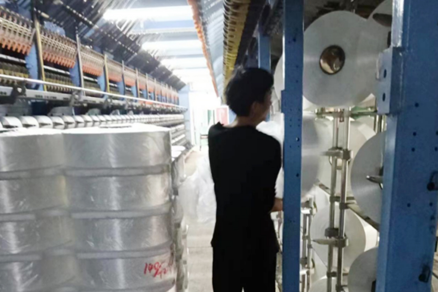 Área de suspensão de fio de produção DTY