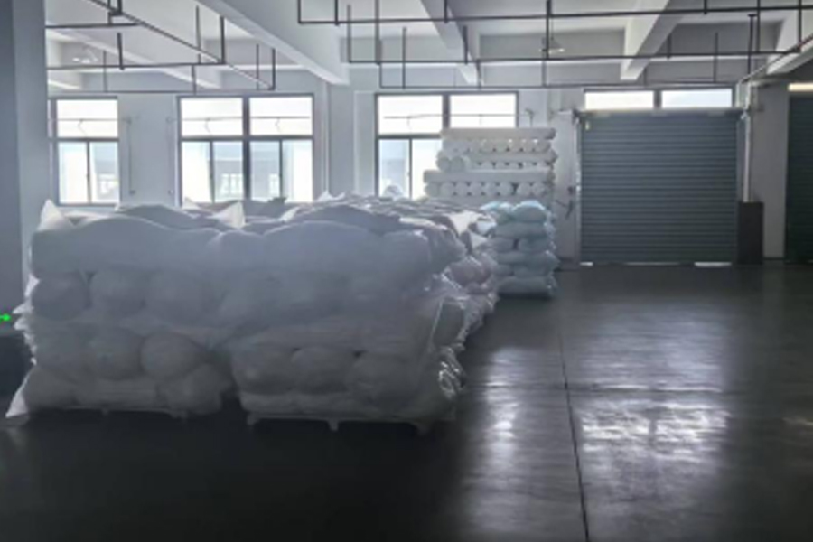 Área de produção até entrega de tecido cinza